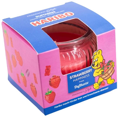 Vela perfumada en vaso Haribo Gominolas de fresa - Strawberry Happiness
