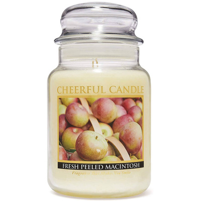 Cheerful Candle grand pot en verre bougie parfumée 2 mèches 24 oz 680 g - Fresh Peeled Macintosh