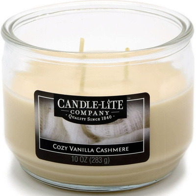 Bougie parfumée vanille en verre 3 mèches Cosy Vanilla Cashmere Candle-lite 283 g