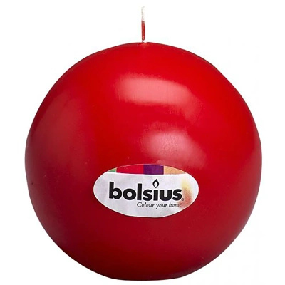 Bolsius bekvapė gabalinė žvakė rutulys 70 mm - Raudona