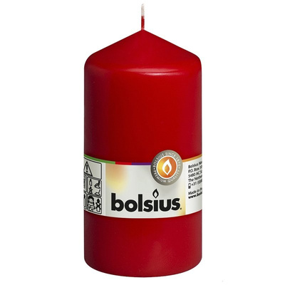 Bolsius lump candle trunk post traditional unscented 13 cm 130/68 mm - Red