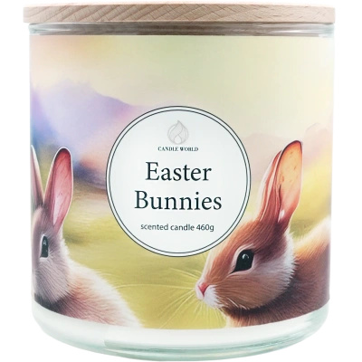 Candle World vela perfumada de soja pascua 3 mechas Easter Bunnies 460 g