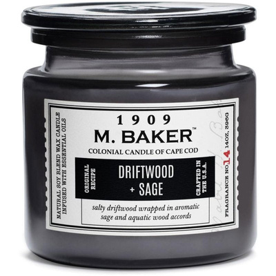 Vela perfumada soja farmacia tarro 396 g Colonial Candle M Baker - Driftwood Sage