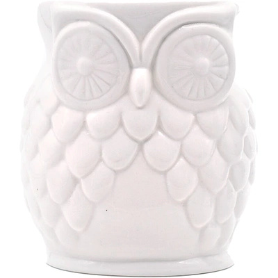 Brucia essenze profumato in ceramica bianca per cera e olio Candle Brothers Owl