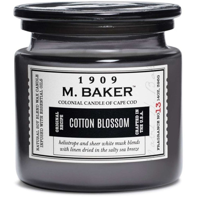 Colonial Candle M Baker grande bougie parfumée au soja pot d'apothicaire 14 oz 396 g - Cotton Blossom