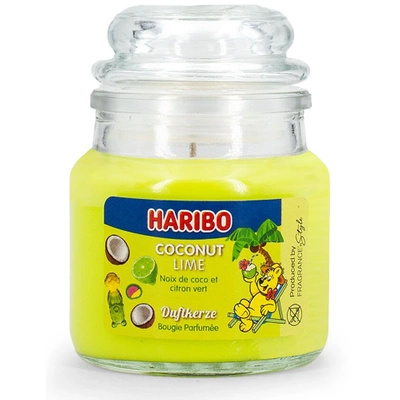 Haribo vonná svíčka ve skle - Kokos Limetka Coconut Lime