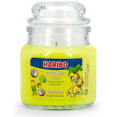 Haribo petite bougie parfumée en verre Coconut Lime bonbons gélifiés noix de coco citron vert 85 g