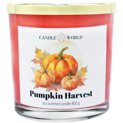 Candle World sojų kvapioji žvakė stiklas Pumpkin Harvest Moliūgas 400 g