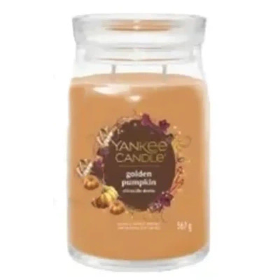 Yankee Candle Signature grande bougie parfumée d'automne dans un pot en verre 567g - Golden Pumpkin Golden Pumpkin