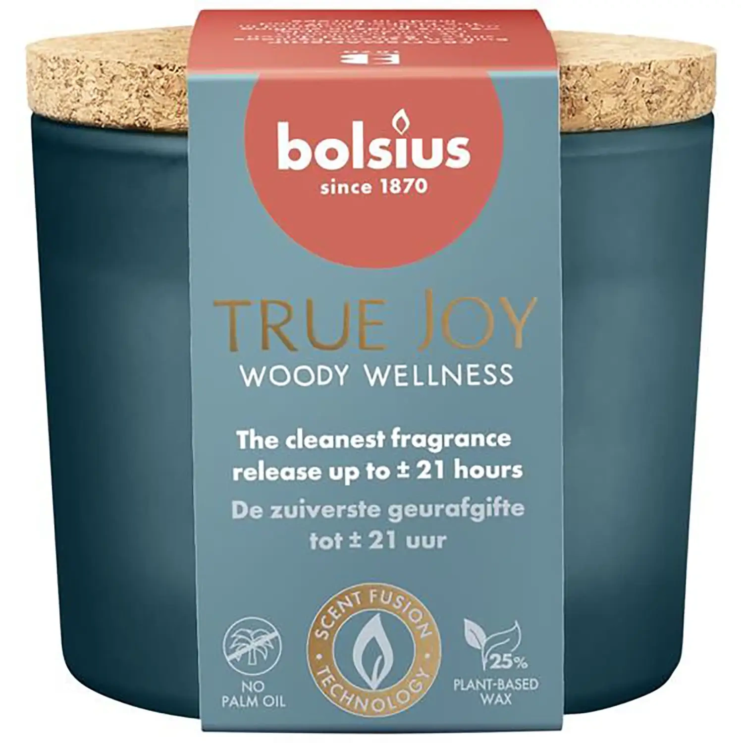 Bolsius medium scented candle in glass 66/83 mm True Joy