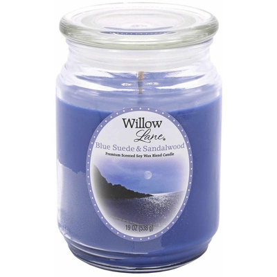 Duża męska sojowa świeca zapachowa w szkle Blue Suede Candle-lite 538 g
