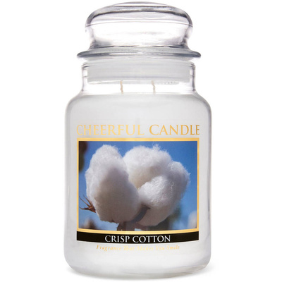 Cheerful Candle velká vonná svíčka ve skleněné nádobě 2 knoty 24 oz 680 g - Crisp Cotton