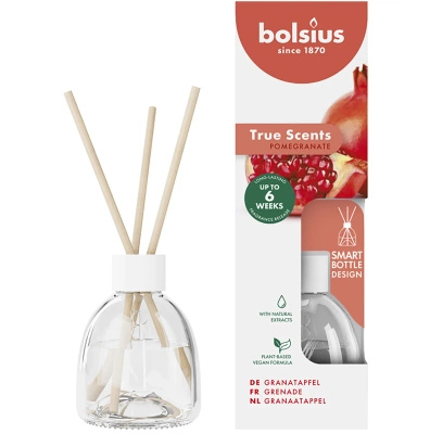 Bolsius True Scents vonné tyčinky do difuzéru 60 ml skleněné - Granátové jablko ovoce