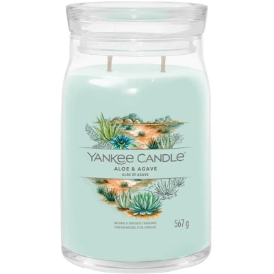 Yankee Candle Signature velká vonná svíčka ve skleněné dóze 567 g - Aloe & Agave