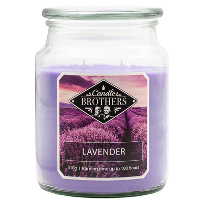 Scented candle large jar Candle Brothers 510 g - Lavender