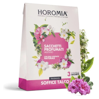 Sada vrecúšok s vôňou do šatníka taliansky premium Soffice Talco Horomia 3 ks. x 12 g