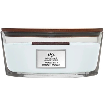 Woodwick Ellipse Veľká vonná sviečka Heartwick s dreveným knôtom levanduľa a céder 16 oz 453,6 g - Magnolia Birch