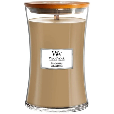 "WoodWick" didelė kvapioji žvakė su medine dagtimi 21,5 oz 610 g - "Gilded Sands