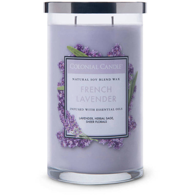 Colonial Candle Classic large soy scented candle in tumbler glass 19 oz 538 g - French Lavender