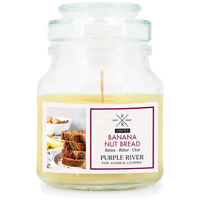 Banana Nut Bread Purple River Sojos kvapo žvakė stiklinėje bananų duona 113 g