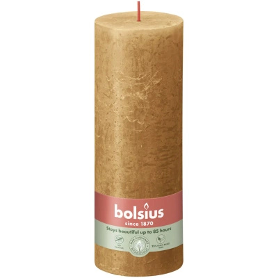 Bolsius rustic trunk candle post Rustic Shine 190/68 mm 19 cm - Spicy Brown