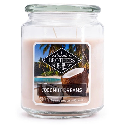 Candela profumata in vetro grande Coconut Dreams 510 g Candle Brothers Noce di cocco