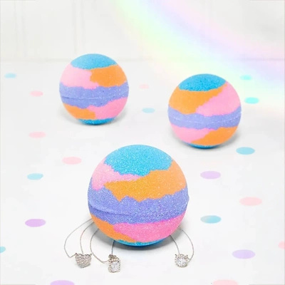 Charmed Aroma bath bomb with jewelry Rainbow Shimmer - 925 Silver Necklace