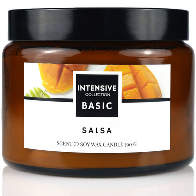 Large soy scented candle with wooden wick mango Intensive - Salsa