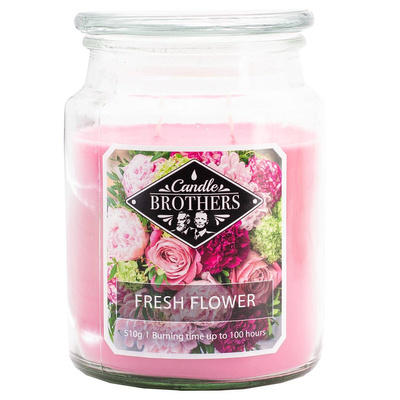 Vonná svíčka ve skle velké Candle Brothers 510 g - Květiny Fresh Flower