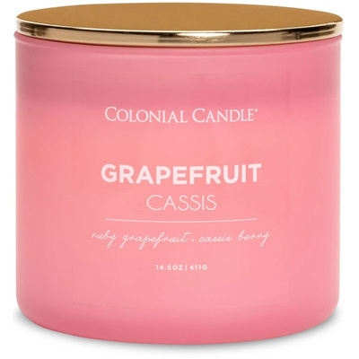 Colonial Candle Pop Of Color vonná sojová svíčka ve skle 3 knoty 14,5 oz 411 g - Grapefruit Cassis