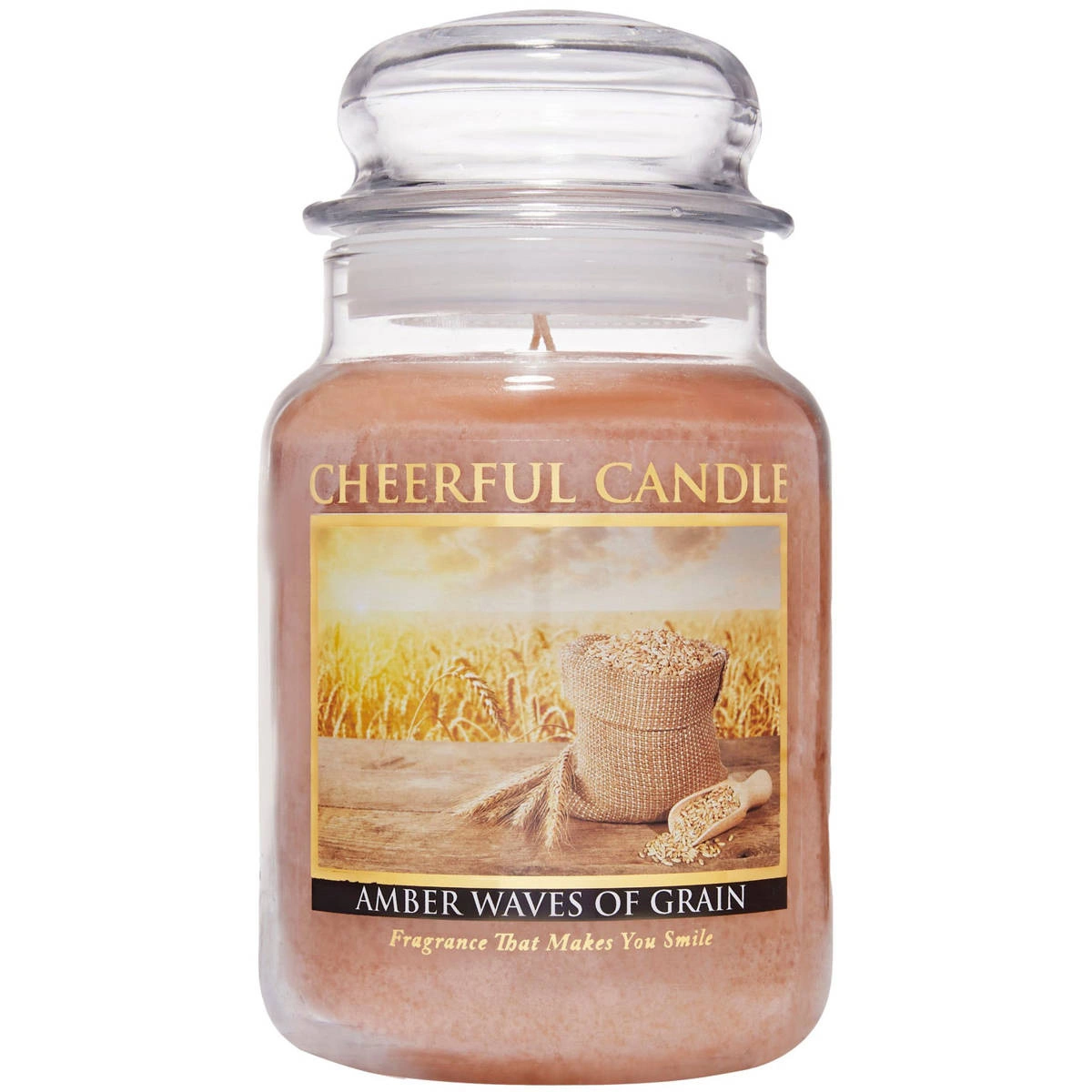 Cheerful Candle scented candle in large jar 2 wicks 24 oz 680 g - Amber  Waves of Grain