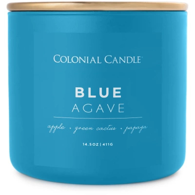 Bougie de soja parfumée en verre 3 mèches - Blue Agave Colonial Candle
