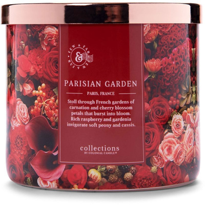 Colonial Candle Travel sojowa świeca zapachowa w szkle 3 knoty 14.5 oz 411 g - Parisian Garden