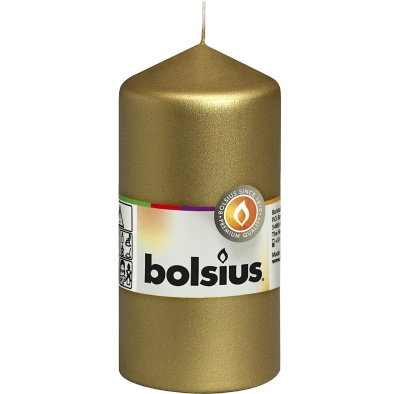 Bolsius Sloupek na svíčku 12 cm 120/58 mm - zlatý