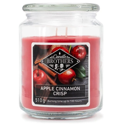 Veľká vonná sviečka v skle Apple Cinnamon Crisp 510g Candle Brothers Jablkový koláč