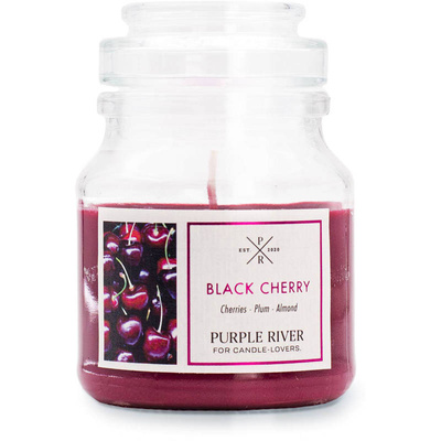 Sojowa świeca zapachowa w szkle wiśnia migdał Black Cherry Purple River 113 g