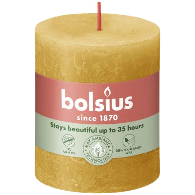 Bolsius rustik stam ljusstake Rustic Shine 80/68 mm 8 cm - Honeycomb Gul