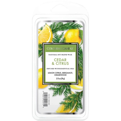 Geparfumeerde sojawas 77 g Colonial Candle - Ceder Citrus