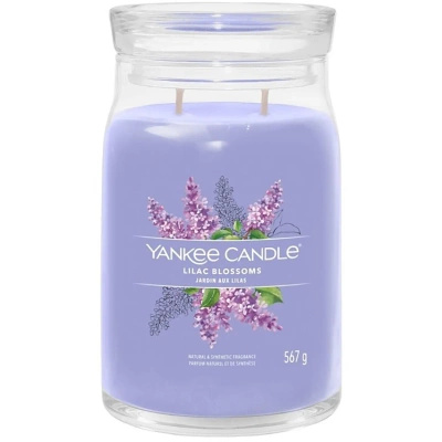 Yankee Candle Signature veľká kvetinová vonná sviečka v sklenenej nádobe 567 g - Lilac Blossoms