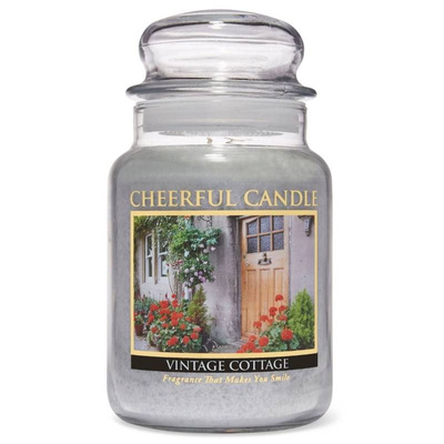 Cheerful Candle grande candela profumata in barattolo di vetro 2 stoppini 24 oz 680 g - Vintage Cottage