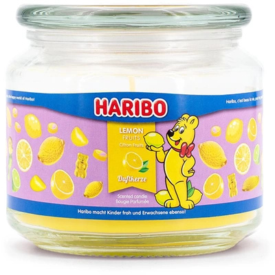 Haribo bougie parfumée en verre Lemon Fruits rafraîchissants bonbons durs au citron 300 g