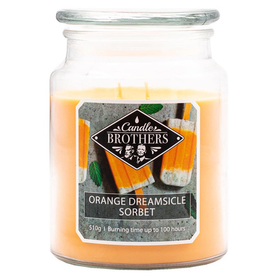 Grande bougie parfumée sucrée en verre Orange Dreamsicle Sorbet Candle Brothers 510 g