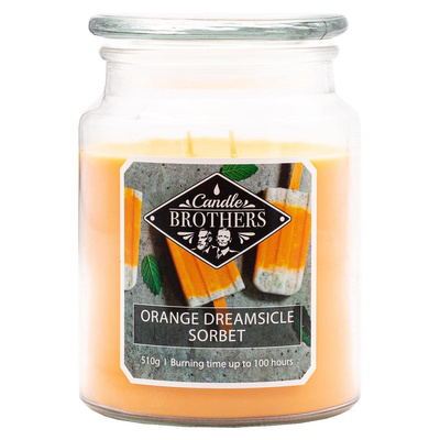 Duża słodka świeca zapachowa w szkle Orange Dreamsicle Sorbet Candle Brothers 510 g