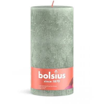 Bolsius brick trunk candle rustic post Rustic XXL Shine 200/100 mm 20 cm - Jade Green Jade Green