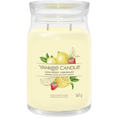 Yankee Candle Signature veľká ovocná vonná sviečka v sklenenej nádobe 567 g - Iced Berry Lemonade