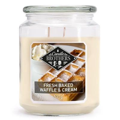 Große duftkerze im glas Waffeln mit Schlagsahne Fresh Baked Waffle and Cream Candle Brothers 510 g