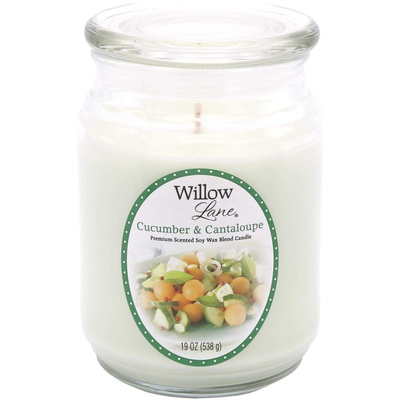 Duża świeża sojowa świeca zapachowa w szkle Cucumber Cantaloupe Candle-lite 538 g