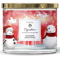 Woodbridge Signature Collection large 3-wick scented candle in glass 410 g - Seasons Greetings