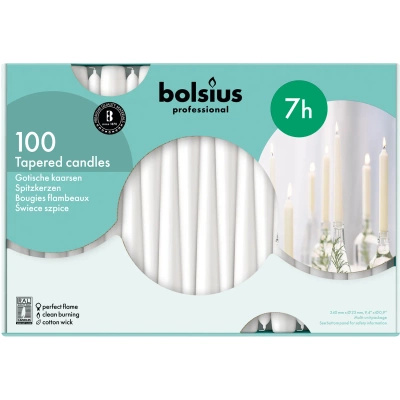 Bolsius Professionele tafelpiek kaarsenhouder 245/24 mm 100 st - Wit