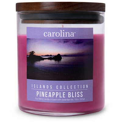 Bougie parfumée de soja en verre aux huiles essentielles 2 mèches Pineapple Bliss Colonial Candle 425 g